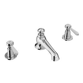 Trafalgar Lever 3 Hole Deck Mounted Basin Mixer & Pop-Up Waste - Chrome