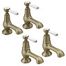 Trafalgar Lever Basin and Bath Tap Set - Antique Brass