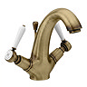Trafalgar Lever Mono Basin Mixer Tap with Pop-Up Waste - Antique Brass