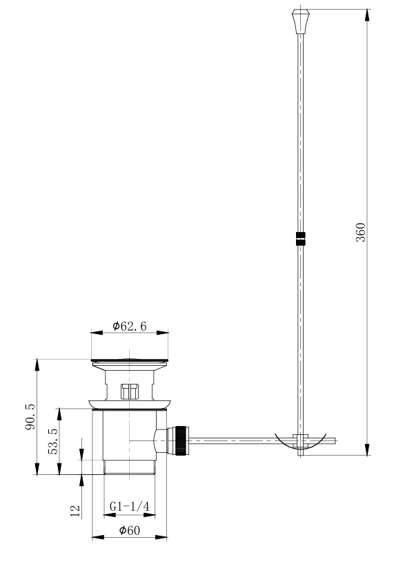 Trafalgar Lever Mono Basin Mixer Tap with Pop-Up Waste - Brushed Brass with Black Levers