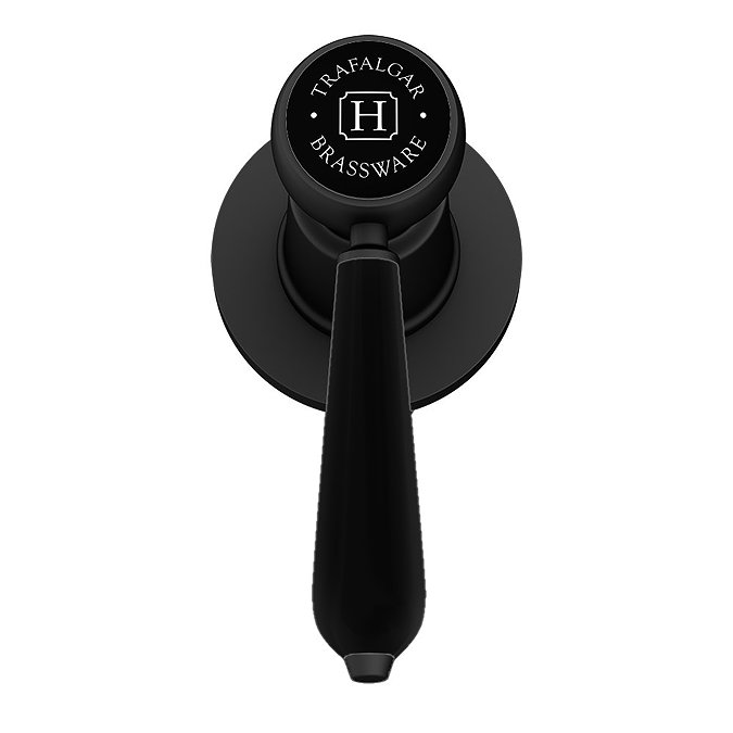 Trafalgar Lever Mono Basin Mixer Tap with Pop-Up Waste - Matt Black with Black Levers