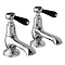 Trafalgar Lever Pillar Basin Taps Chrome & Black (Pair)