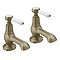 Trafalgar Lever Pillar Basin Taps (Pair) Antique Brass