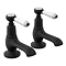 Trafalgar Lever Pillar Basin Taps (Pair) Matt Black