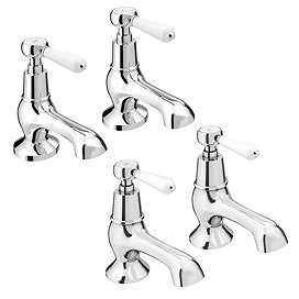 Trafalgar Lever Basin + Bath Tap Set - Chrome