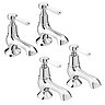 Trafalgar Lever Basin + Bath Tap Set - Chrome