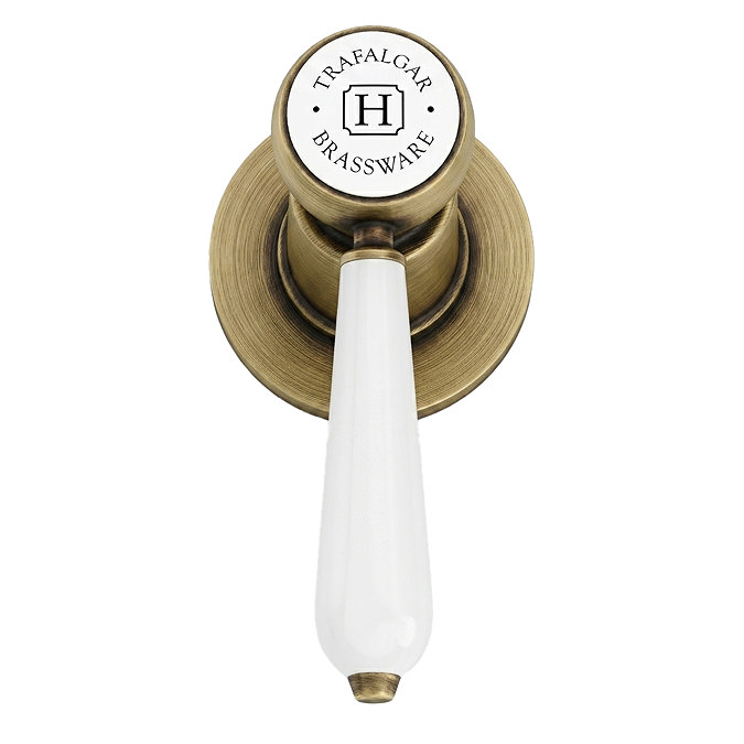 Trafalgar Lever Pillar Bath Taps (Pair) Antique Brass