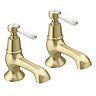 Trafalgar Lever Pillar Bath Taps (Pair) Brushed Brass