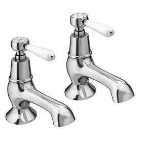 Trafalgar Lever Pillar Bath Taps (Pair) Chrome