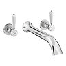 Trafalgar Lever Wall Mounted Bath Spout and Stop Taps - Chrome