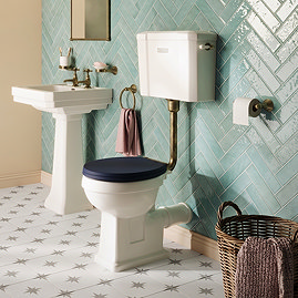 Trafalgar Low Level Toilet - Antique Brass (Excludes Seat)