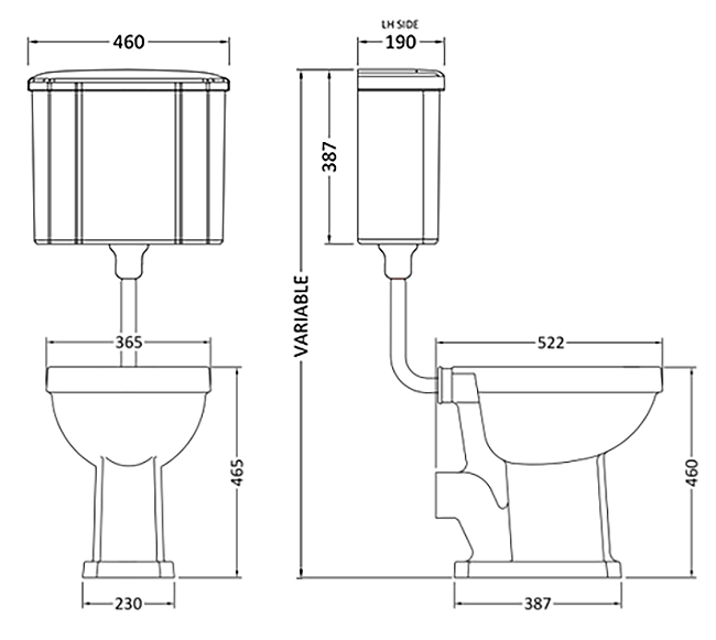 Trafalgar Traditional Low Level Toilet - Excludes Seat - Chrome