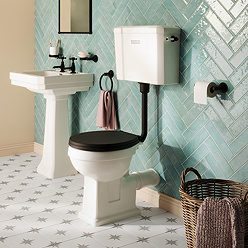 Trafalgar Low Level Toilet - Matt Black (Excludes Seat)
