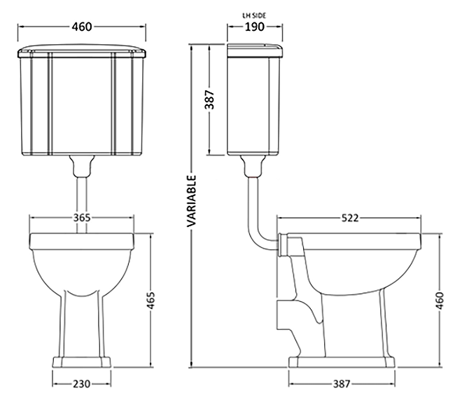 Trafalgar Low Level Toilet + Soft Close Seat
