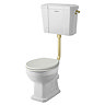 Trafalgar Low Level Toilet with Soft Close Seat - Brushed Brass - Traditional Ceramic WC