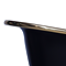 Trafalgar Matt Black 1700 x 710mm Double Ended Roll Top Slipper Bath (Polished Brass Inside) 