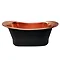 Trafalgar Matt Black 1700 x 710mm Double Ended Slipper Roll Top Bath Tub (Copper Inside)  Feature La