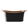 Trafalgar Matt Black 1700 x 710mm Double Ended Slipper Roll Top Bath Tub (Copper Inside)