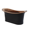 Trafalgar Matt Black 1700 x 710mm Double Ended Slipper Roll Top Bath Tub (Copper Inside)