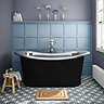 Trafalgar Matt Black 1700 x 710mm Double Ended Slipper Roll Top Bath Tub (Nickel Inside)