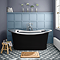 Trafalgar Matt Black 1700 x 710mm Double Ended Slipper Roll Top Bath Tub (Nickel Inside)