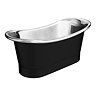 Trafalgar Matt Black 1700 x 710mm Double Ended Slipper Roll Top Bath Tub (Nickel Inside)  Standard L