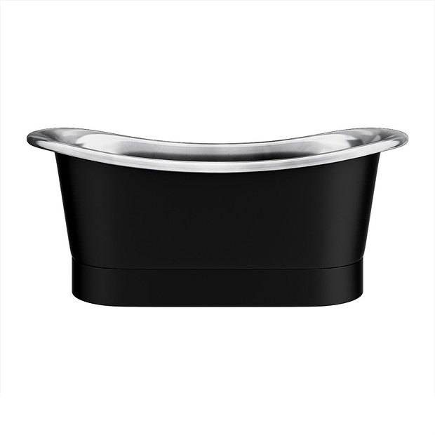 Trafalgar Matt Black 1700 x 710mm Double Ended Slipper Roll Top Bath Tub (Nickel Inside)  additional
