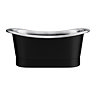 Trafalgar Matt Black 1700 x 710mm Double Ended Slipper Roll Top Bath Tub (Nickel Inside)  additional