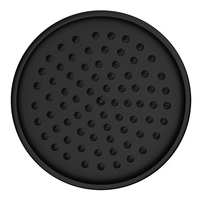 Trafalgar Matt Black Dual Exposed Shower Valve with Rigid Riser Kit, 200mm Round Apron Head, Handshower & Diverter