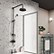 Trafalgar Matt Black Dual Exposed Shower Valve with Rigid Riser Kit, 200mm Round Apron Head, Handshower & Diverter