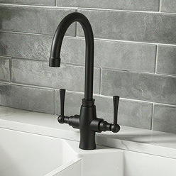 Bower Trafalgar Dual Lever Kitchen Mixer Tap - Matt Black