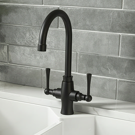 Bower Trafalgar Dual Lever Kitchen Mixer Tap - Matt Black