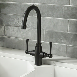 Bower Trafalgar Dual Lever Kitchen Mixer Tap - Matt Black