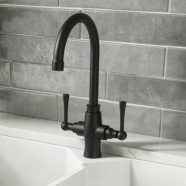Bower Trafalgar Dual Lever Kitchen Mixer Tap - Matt Black