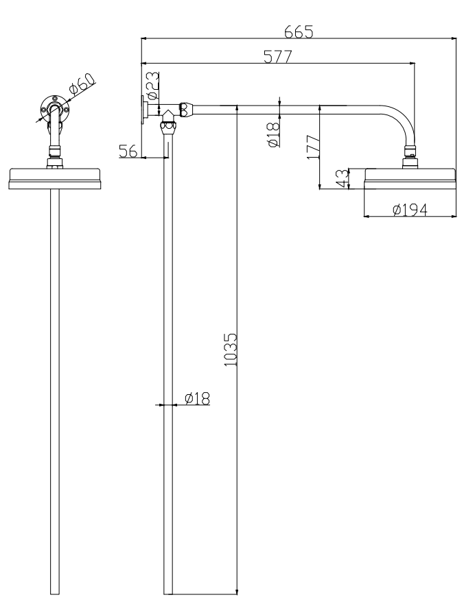 Trafalgar Matt Black Traditional Dual Exposed Thermostatic Valve with Rigid Riser Kit