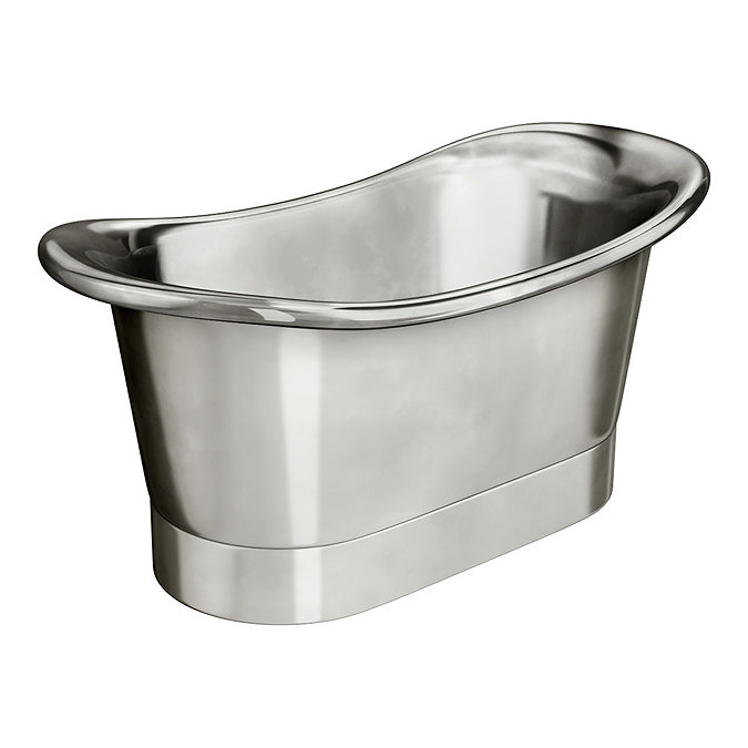 Trafalgar Nickel 1500 x 710mm Double Ended Slipper Roll Top Bath Tub  Feature Large Image