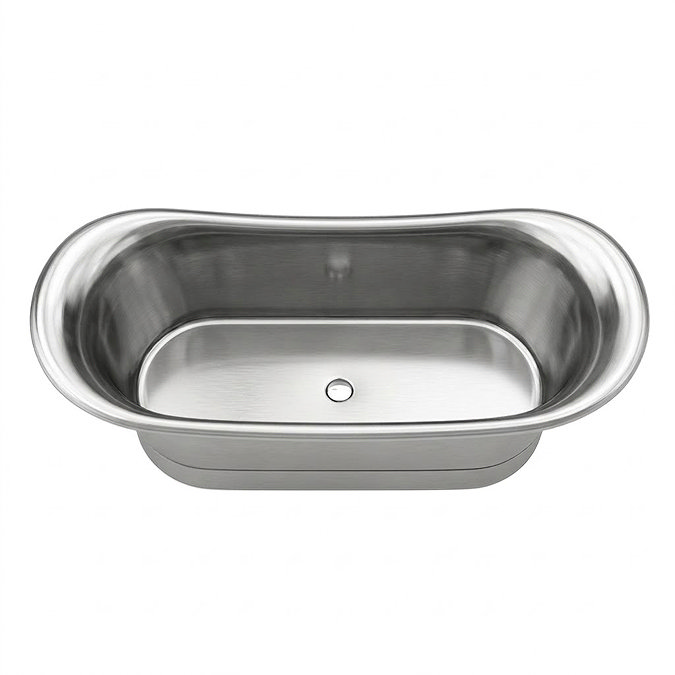 Trafalgar Nickel 1700 x 710mm Double Ended Slipper Roll Top Bath Tub