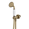 Trafalgar Outlet Elbow with Parking Bracket, Flex & Handset - Antique Brass
