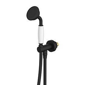 Trafalgar Outlet Elbow with Parking Bracket, Flex & Handset - Matt Black