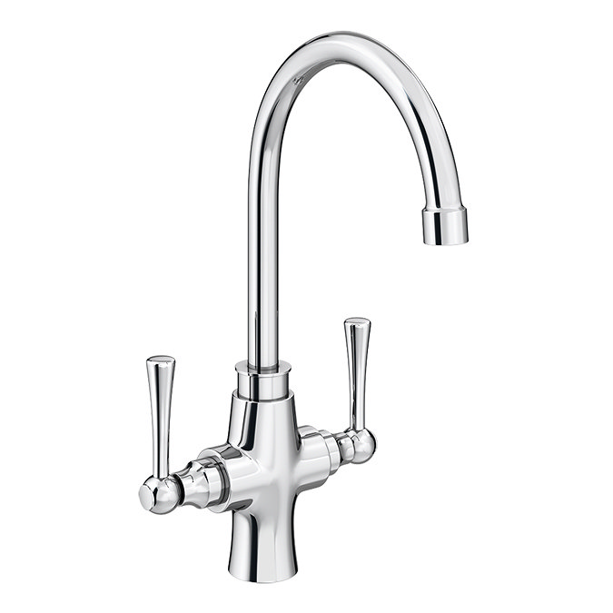 Trafalgar Polished Chrome Dual Lever Kitchen Mixer Tap  Profile Large Image