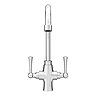 Trafalgar Polished Chrome Dual Lever Kitchen Mixer Tap  In Bathroom Large Image