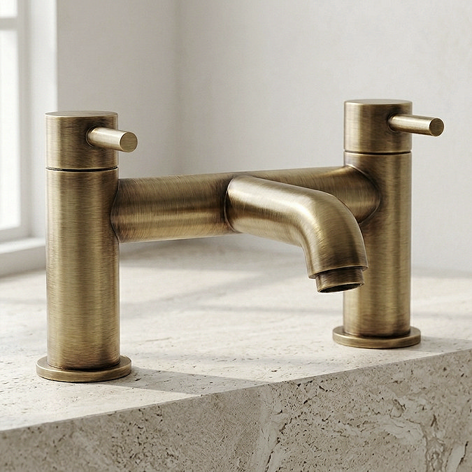 Trafalgar Round Bath Filler Tap - Antique Brass