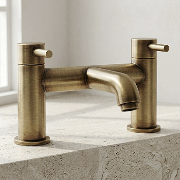 Trafalgar Round Bath Filler Tap - Antique Brass