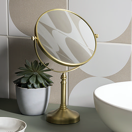 Trafalgar Round Cosmetic Mirror - Brushed Brass