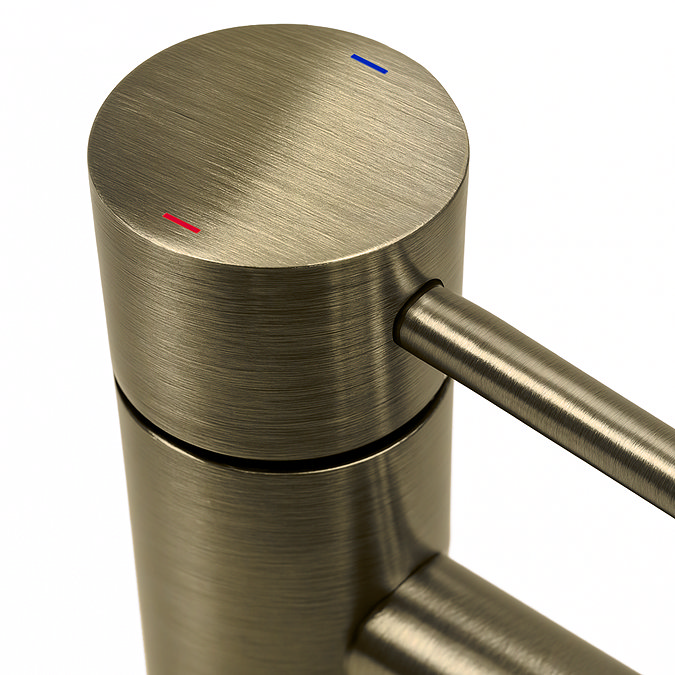 Trafalgar Round Mono Basin Tap - Antique Brass