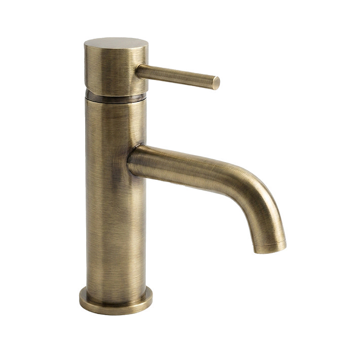 Trafalgar Round Mono Basin Tap - Antique Brass