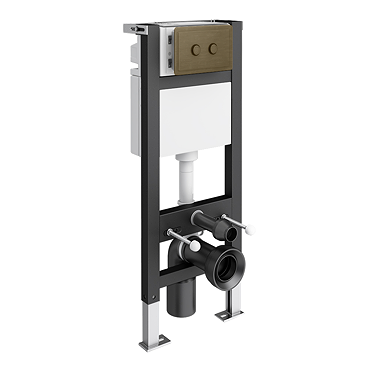 Trafalgar Toilet Frame & Dual Flush Cistern – Antique Brass Plate