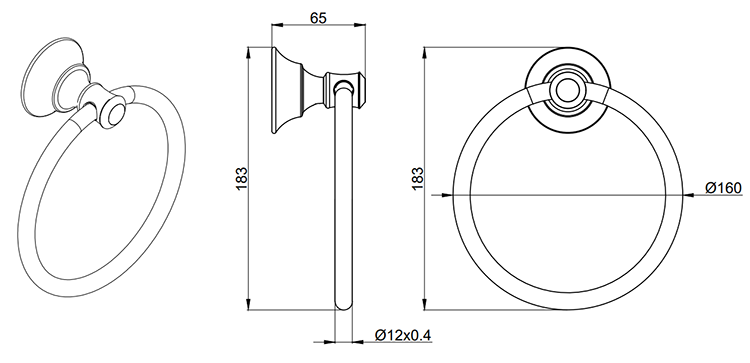 Trafalgar Towel Ring - Brushed Brass