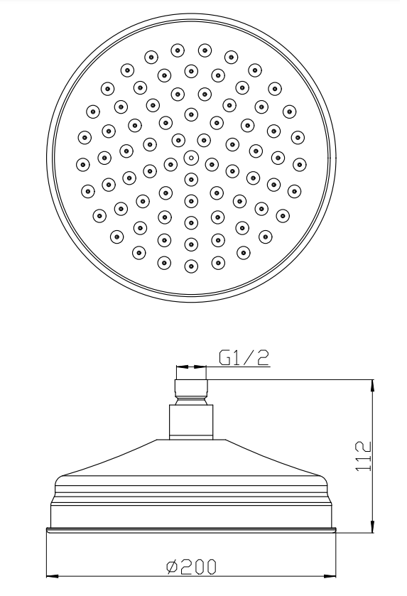 Trafalgar Traditional 200mm Round Shower Head Brushed Brass