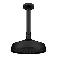 Trafalgar Traditional 200mm Shower Head with Ceiling Mounted Arm - Matt Black